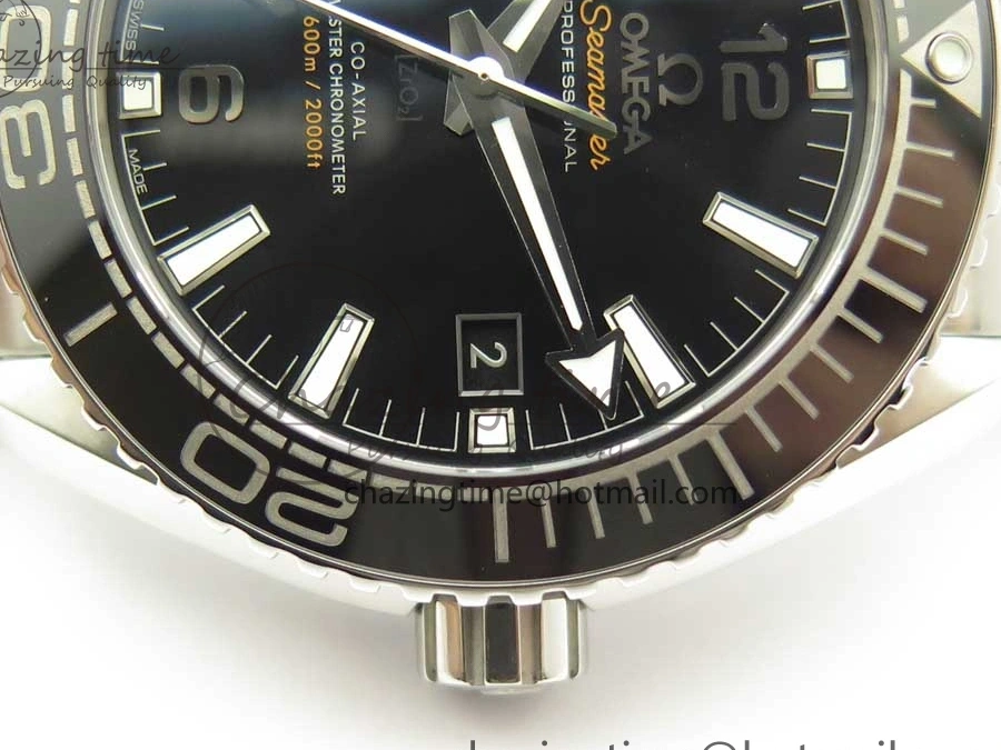 0407 Trendy Planet Ocean 43.5mm SS VSF 1:1 Best Edition Black Ceramic Bezel and Dial on SS Bracelet A8900 Super Clone 7973